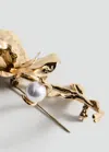Mango Flower Brooch Gold In Gold