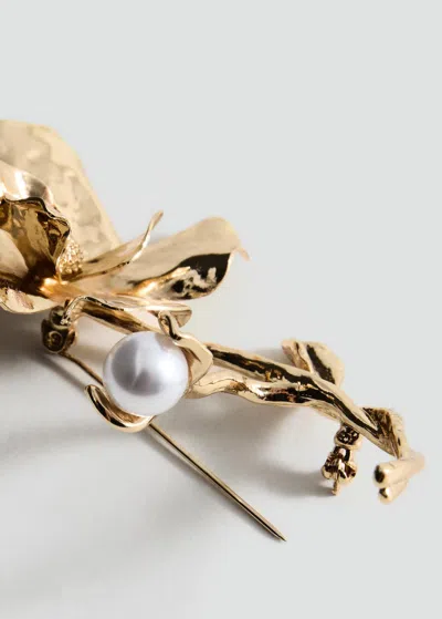 Mango Flower Brooch Gold