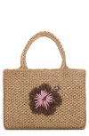 Mango Natural Fibre Handbag Beige In Beige