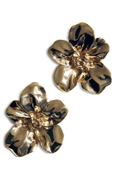 Mango Flower Earrings In Gold