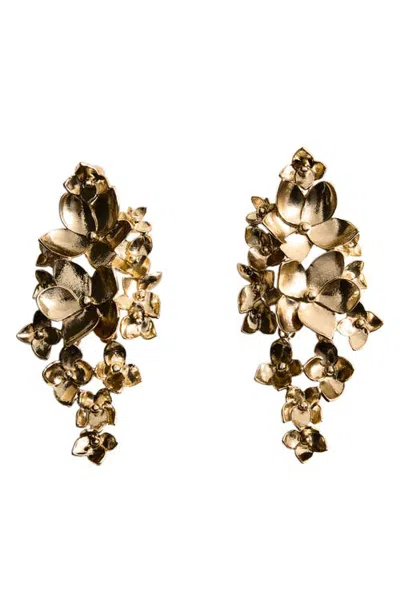 Mango Flower Pendant Drop Earrings In Multi