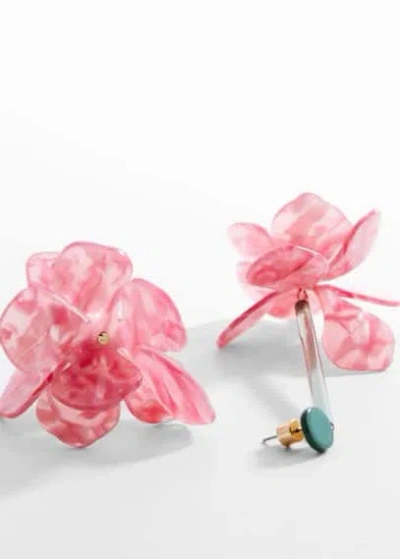 Mango Flower Pendant Earrings Pastel Pink