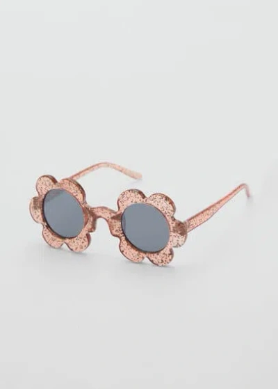 Mango Kids' Flower Sunglasses Pale Pink