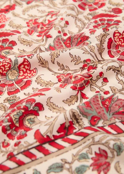 Mango Foulard Imprimé À Fleurs Écru - Femme - Taille Unique -