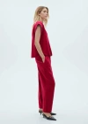 Mango Flowing Linen Trousers Fuchsia In Fuchsia