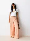 Mango Flowing Pants With Side Slits In Red