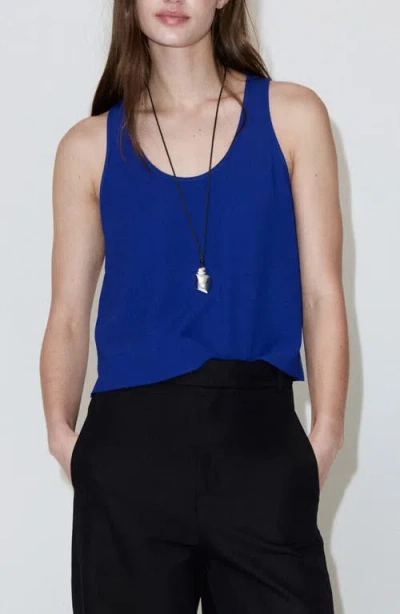 Mango Flowy Cropped Top In Blue