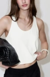 Mango Flowy Cropped Top In White