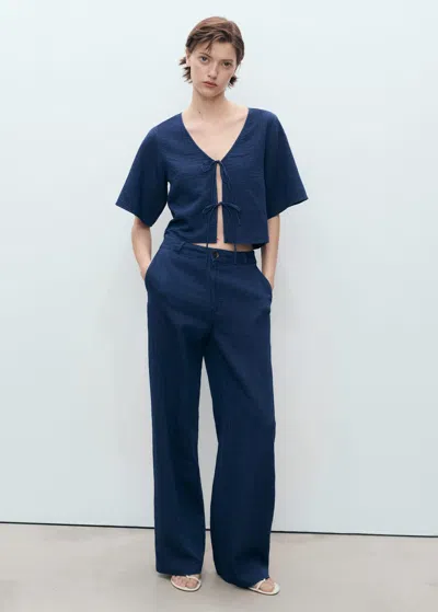 Mango Top Bleu Nuit - Femme - Xl -