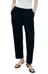 Mango Flowy Drawstring Pants In Black