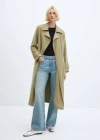 Mango Trench Fluide Revers In Kaki