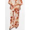 Mango Flowy Palm Print Straight Leg Pants In Multi