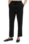 Mango Straight Leg Modal Blend Crop Pants In Black