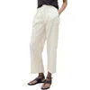 Mango Flowy Pleated Crop Pants In White