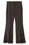 Mango Flowy Slit Flare Pants In Brown