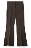 Mango Flowy Slit Flare Pants In Brown