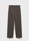 Shop Mango Flowy Straight-fit Trousers Brown