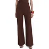 Mango Flowy Straight Leg Pants In Brown