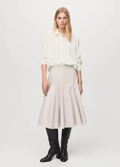 Mango Fluid Blouse With Hidden Buttons In White