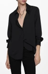 Mango Fluid Button-up Shirt In Black