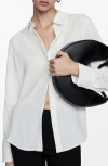 Mango Fluid Button-up Shirt In Off White