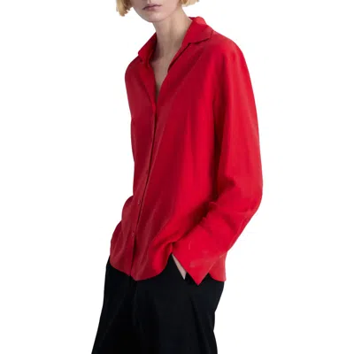 Mango Fluid Button-up Shirt In Red