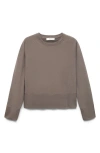 Mango Fluid Cotton Sweatshirt In Brown