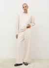 Mango Fluid Long Cotton Trousers Vanilla In White