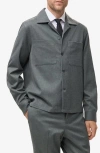 Mango Fluid Pocket Overshirt In Gray
