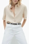 Mango Fluid Shirt In Beige