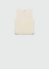 Mango Fluid Strapless Top Ecru