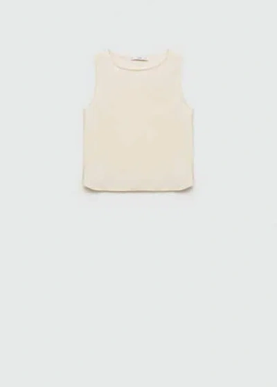 Mango Fluid Strapless Top Ecru