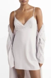 Mango Fluid Stretch Cotton Nightgown In White
