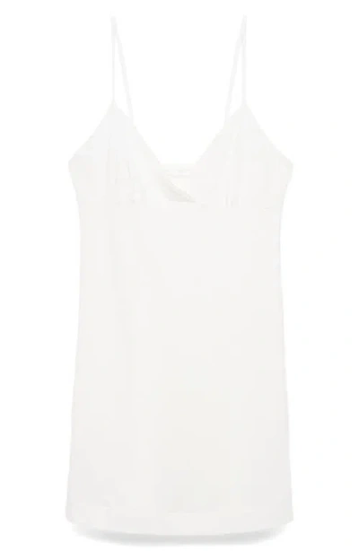 Mango Fluid Stretch Cotton Nightgown In White