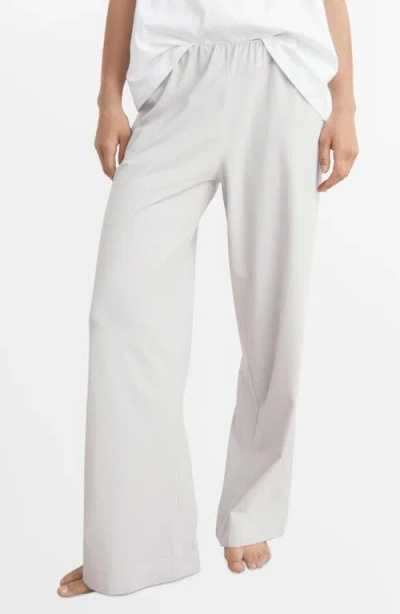 Mango Fluid Stretch Cotton Pajama Pants In Gray