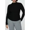 Mango Flurry Rib Funnel Neck Sweater In Black