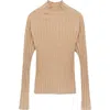 Mango Flurry Rib Funnel Neck Sweater In Light Pastel Grey