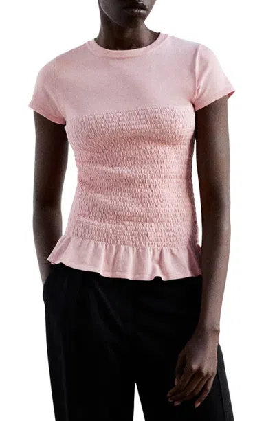 Mango Flying Honeycomb Jersey Sweater In Pink