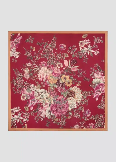 Mango Foulard À Fleurs In Grenat