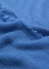 Mango Foulard Bords Effilochés Bleu - Femme - Taille Unique -