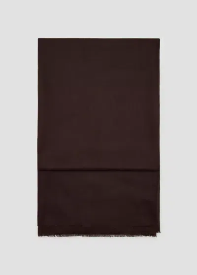 Mango Foulard Bords Effilochés In Chocolat