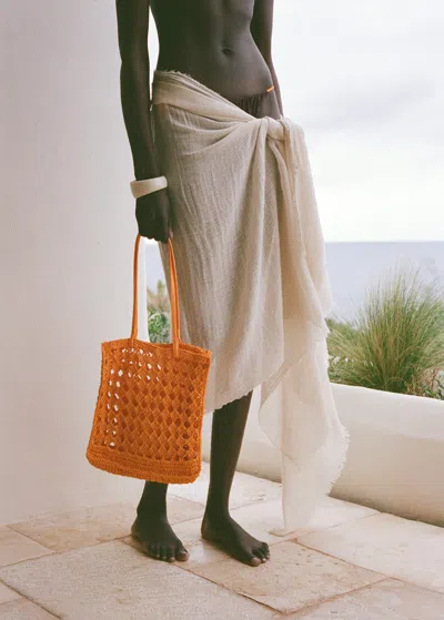 Mango Foulard Bords Effilochés Écru - Femme - Taille Unique -