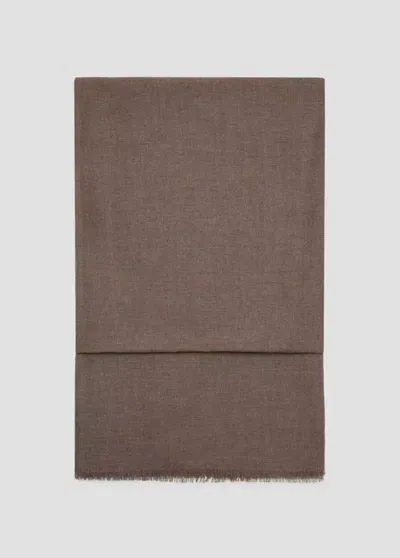 Mango Foulard Bords Effilochés In Marron Moyen