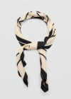 Mango Geometric Printed Foulard Ecru In Écru