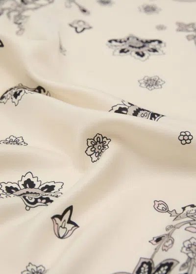 Mango Paisley Print Scarf Ecru