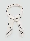Mango Polka Dot Satin Scarf Ecru In Ecru