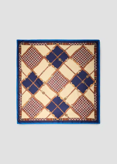 Mango Foulard Imprimé Losanges In Bleu