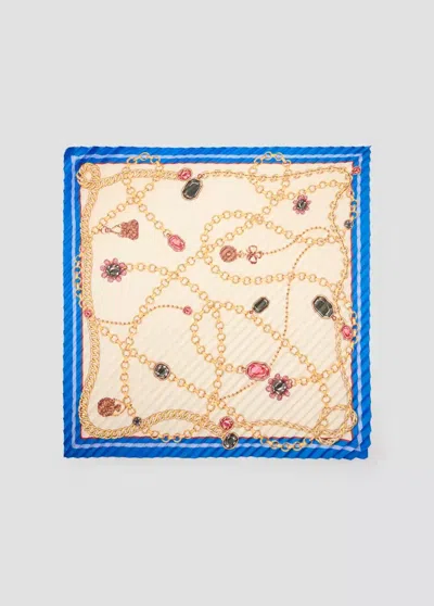 Mango Foulard Plissé Imprimé In Écru