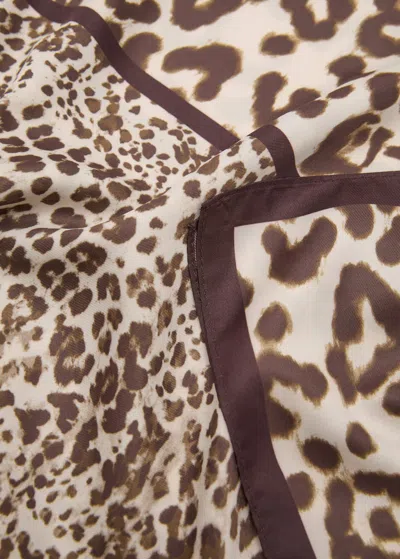 Mango Animal-print Satin Scarf Ecru
