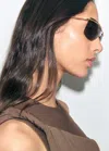 Mango Lunettes De Soleil Sans Monture, Branches Métalliques Or - Femme - Taille Unique -